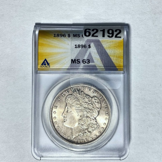 1896 Morgan Dollar ANACS MS63 SILVER