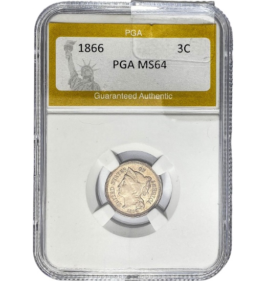 1866 3C PGA MS64