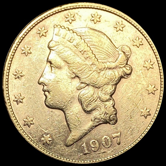 1907-S Liberty Head $20 Double Eagle CLOSELY UNCIRCULATED