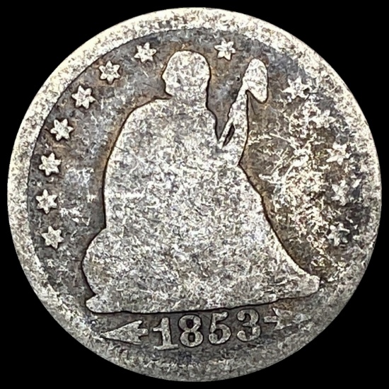 1853-O Arrows Seated Liberty Quarter NICELY CIRCULATED