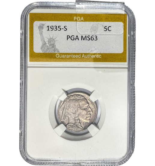 1935-S Buffalo Nickel PGA MS63