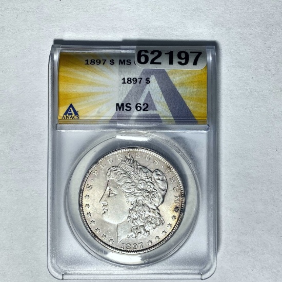 1897 Morgan Dollar ANACS MS62 SILVER