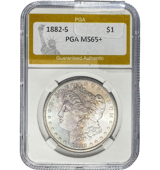 1882-S Morgan Dollar PGA MS65+ SILVER