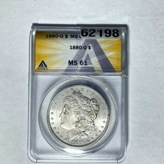 1880-O Morgan Dollar ANACS MS 61 SILVER