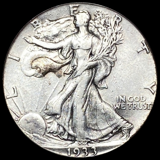 1933-S Silver Walking Liberty Half Dollar CLOSELY UNCIRCULATED