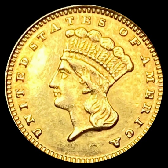 1858 Gold $1 Indian Head CLOSELY UNCIRCULATED