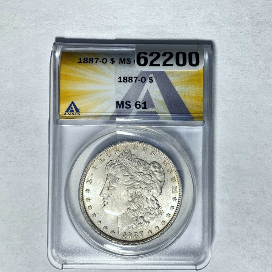 1887-O Morgan Dollar ANACS MS 61 SILVER