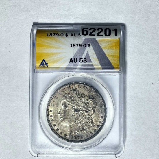 1879-O Morgan Dollar ANACS AU 53 SILVER