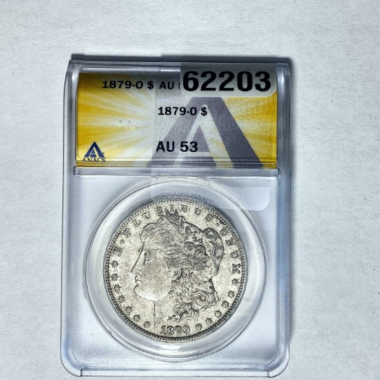 1879-O Morgan Dollar ANACS AU 53 SILVER