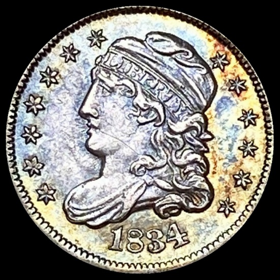 1834 Capped Bust Silver Half Dime CLOSELY UNCIRCULATED