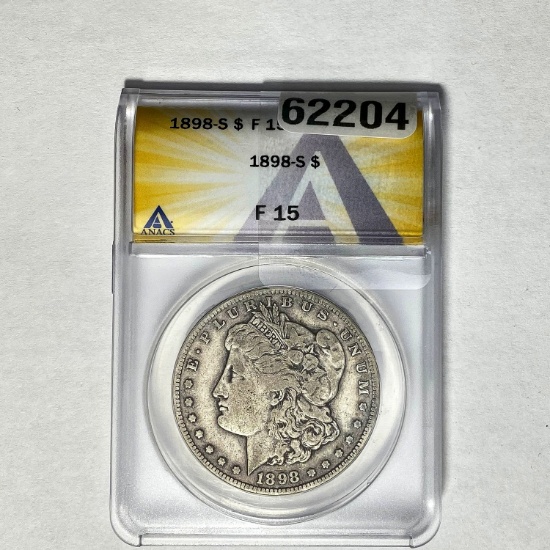 1898-S Morgan Dollar ANACS F 15 SILVER