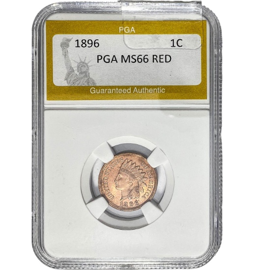 1896 1C Indian Head Cent PGA MS66 RED