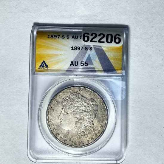 1897-S Morgan Dollar ANACS AU 55 SILVER