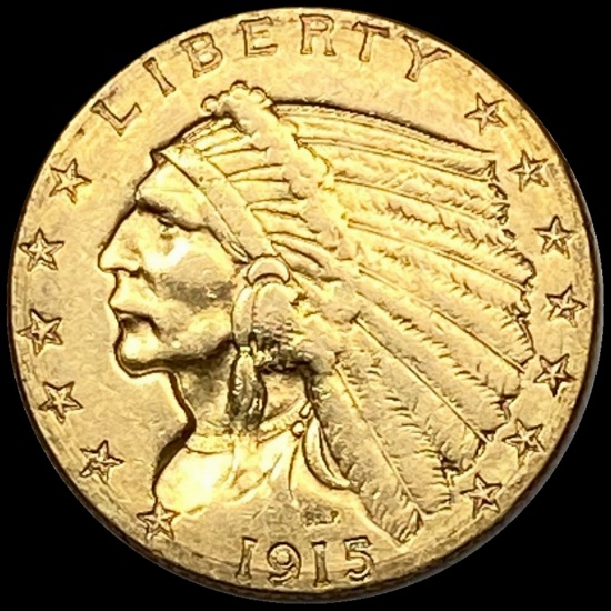 1915 Indian Head Gold Quarter Eagle $2.50 CLOSELY UNCIRCULATED