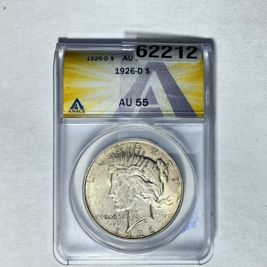 1926-D Peace Dollar ANACS AU 55 SILVER
