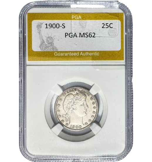 1900-S Barber Quarter PGA MS62