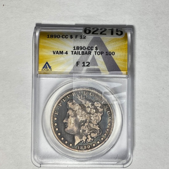 1890-CC Morgan Dollar ANACS F12 SILVER
