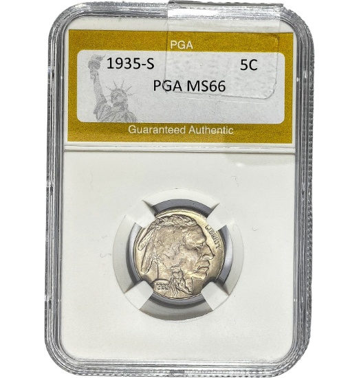1935-S Buffalo Nickel PGA MS66