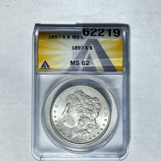1897-S Morgan Dollar ANACS MS 62 SILVER