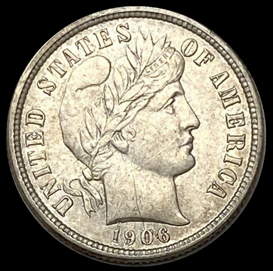 1906-O Silver Barber Dime NEARLY UNCIRCULATED