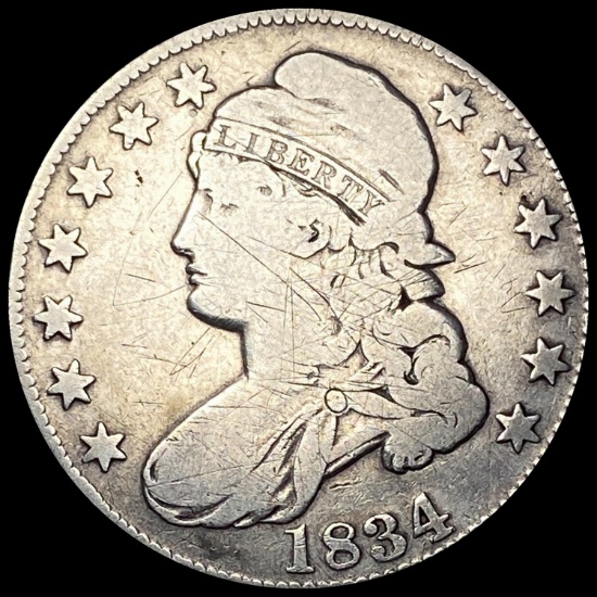1834 Silver Capped Bust Half Dollar NICELY CIRCULATED