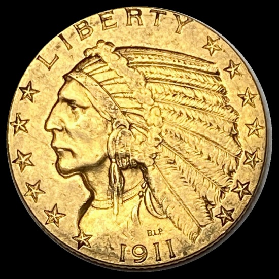 1911 Indian Head Half Eagle $5 Gold LIGHTLY CIRCULATED