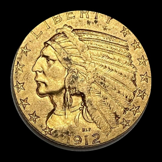 1912 Indian Head $5 Gold Half Eagle LIGHTLY CIRCULATED