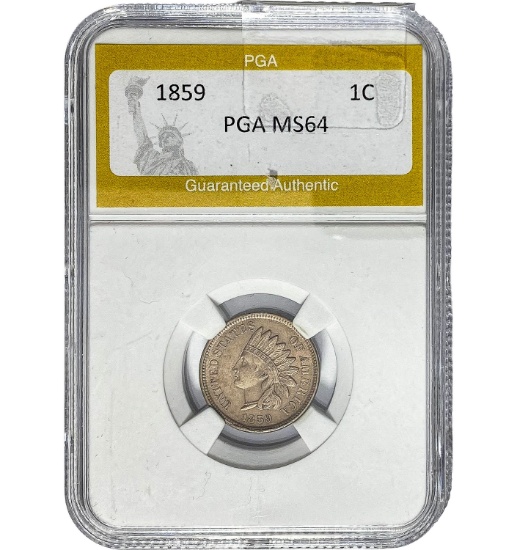 1859 1C Indian Head Cent PGA MS64