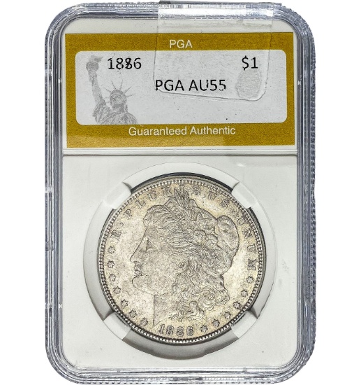 1886 Morgan Dollar PGA AU55 SILVER
