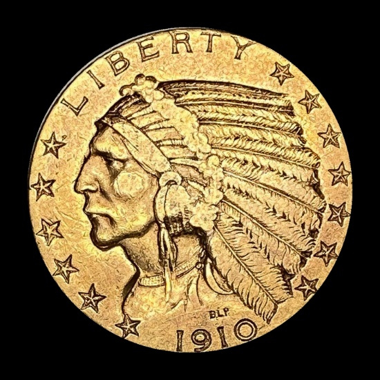1910 Indian Head Half Eagle $5 Gold LIGHTLY CIRCULATED