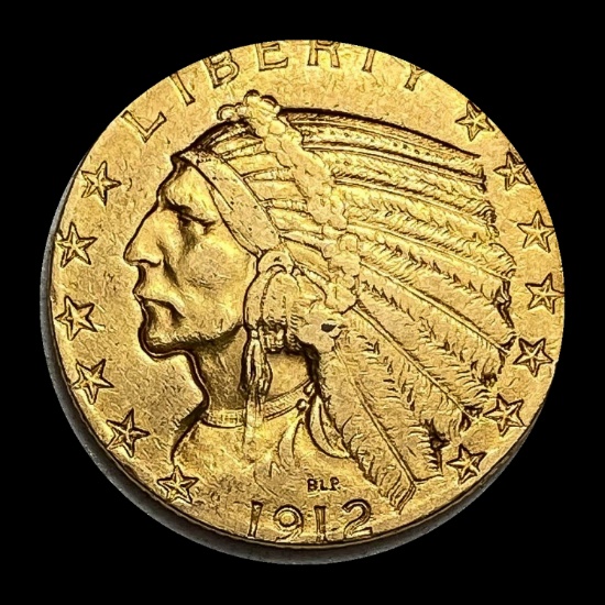 1912 Indian Head Half Eagle $5 Gold LIGHTLY CIRCULATED