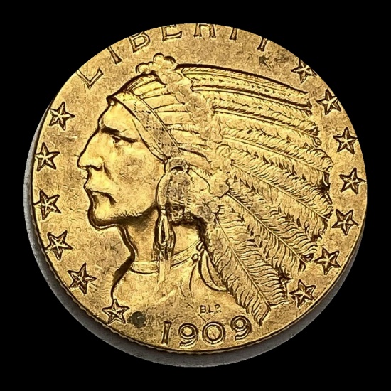 1909 Indian Head Half Eagle $5 Gold LIGHTLY CIRCULATED