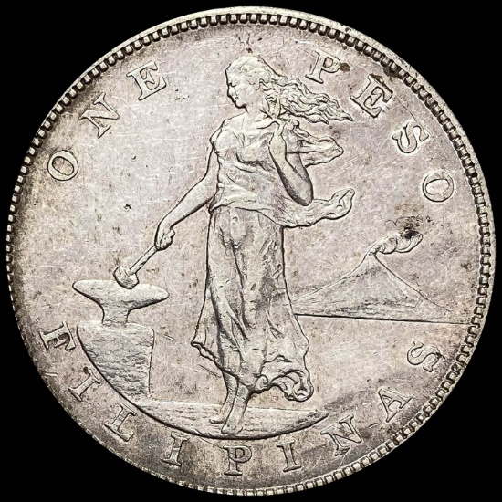 1903-S Silver One Peso Philippines CLOSELY UNCIRCULATED
