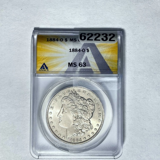 1884-O Morgan Dollar ANACS MS63 SILVER