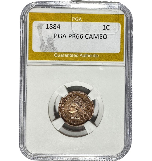 1884 1C Indian Head Cent PGA PR66 CAMEO