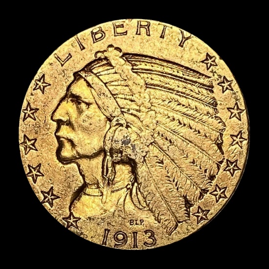 1913 Indian Head Half Eagle $5 Gold LIGHTLY CIRCULATED
