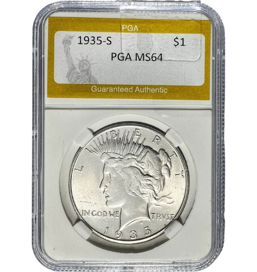 1935-S Peace Dollar PGA MS64 SILVER