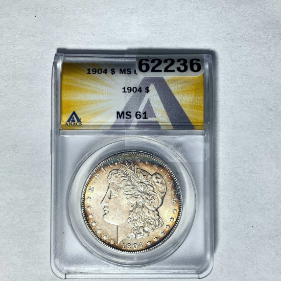 1904 Morgan Dollar ANACS MS 61 SILVER