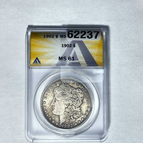 1902 Morgan Dollar ANACS MS 61 SILVER