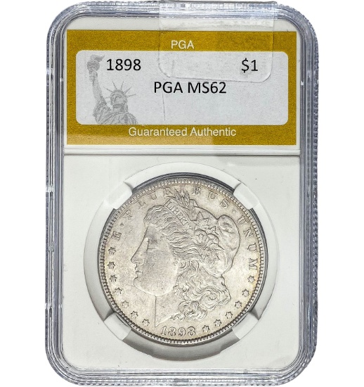 1898 Morgan Dollar PGA MS62 SILVER