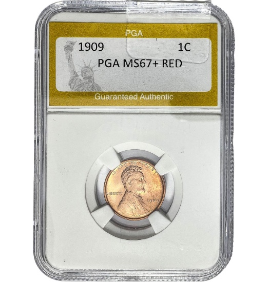 1909 1C Lincoln Cent PGA MS67+ RED