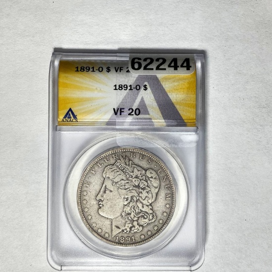 1891-O Morgan Dollar ANACS VF 20 SILVER