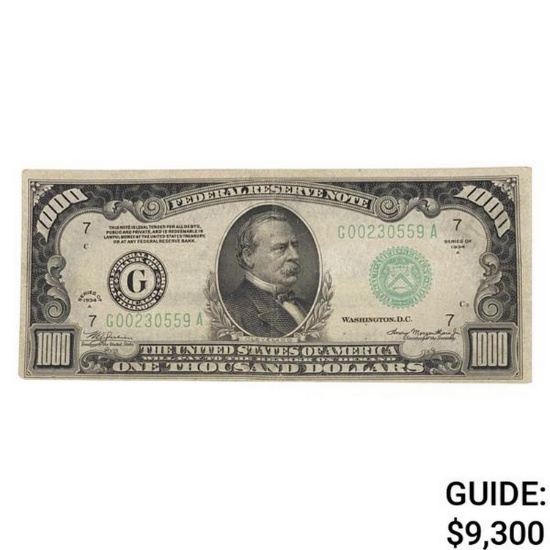 1934-A $1,000 FRN CHICAGO, IL VERY FINE+