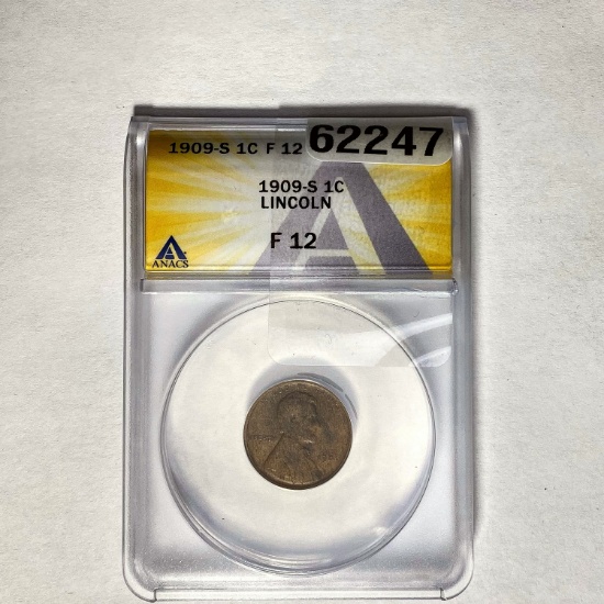 1909-S 1C Lincoln Wheat ANACS F 12