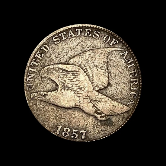 1857 Copper-Nickel Flying Eagle Cent NICELY CIRCULATED
