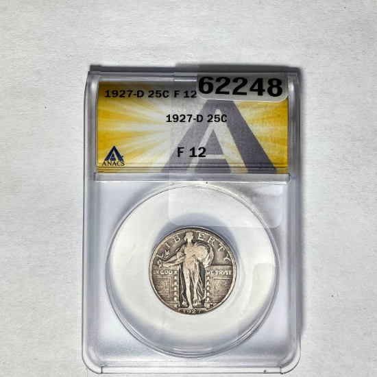 1927-D 25C Standing Liberty ANACS F 12