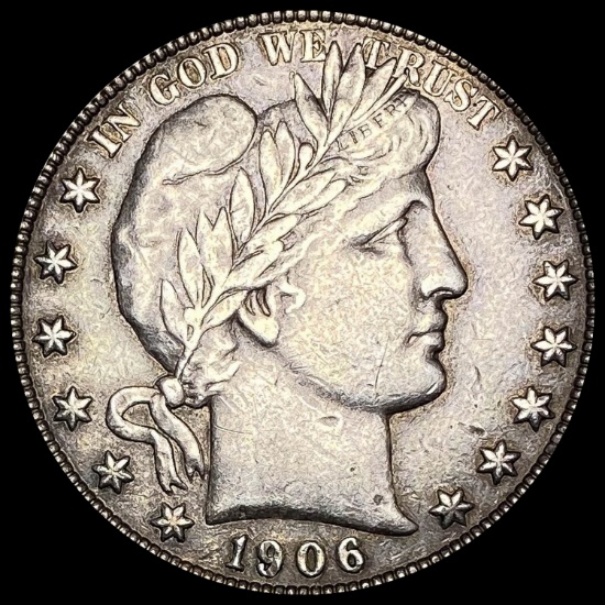 1906-S Silver Barber Half Dollar NEARLY UNCIRCULATED