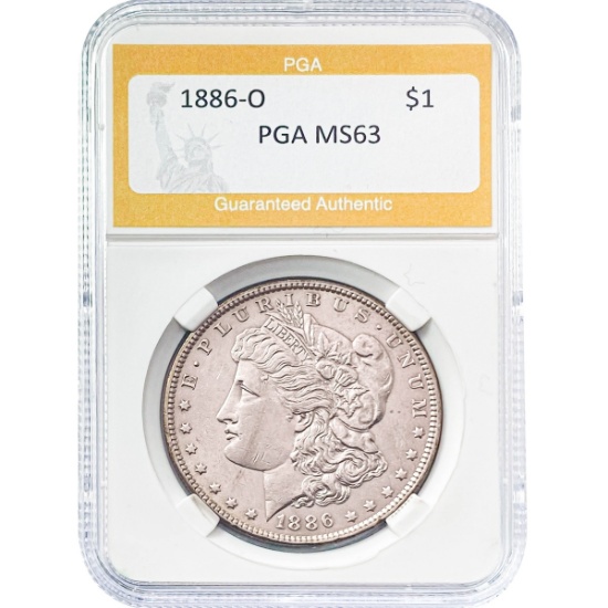 1886-O Morgan Silver Dollar PGA MS63