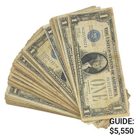 LOT OF (100) 1928 $1 "FUNNYBACK" SC'S VG-VF