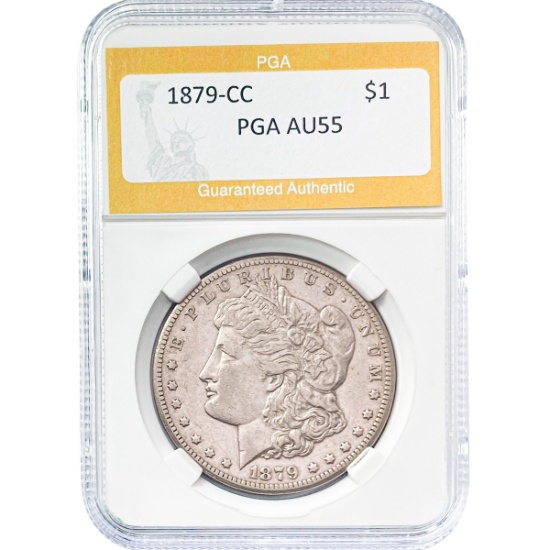 1879-CC Morgan Silver Dollar PGA AU55